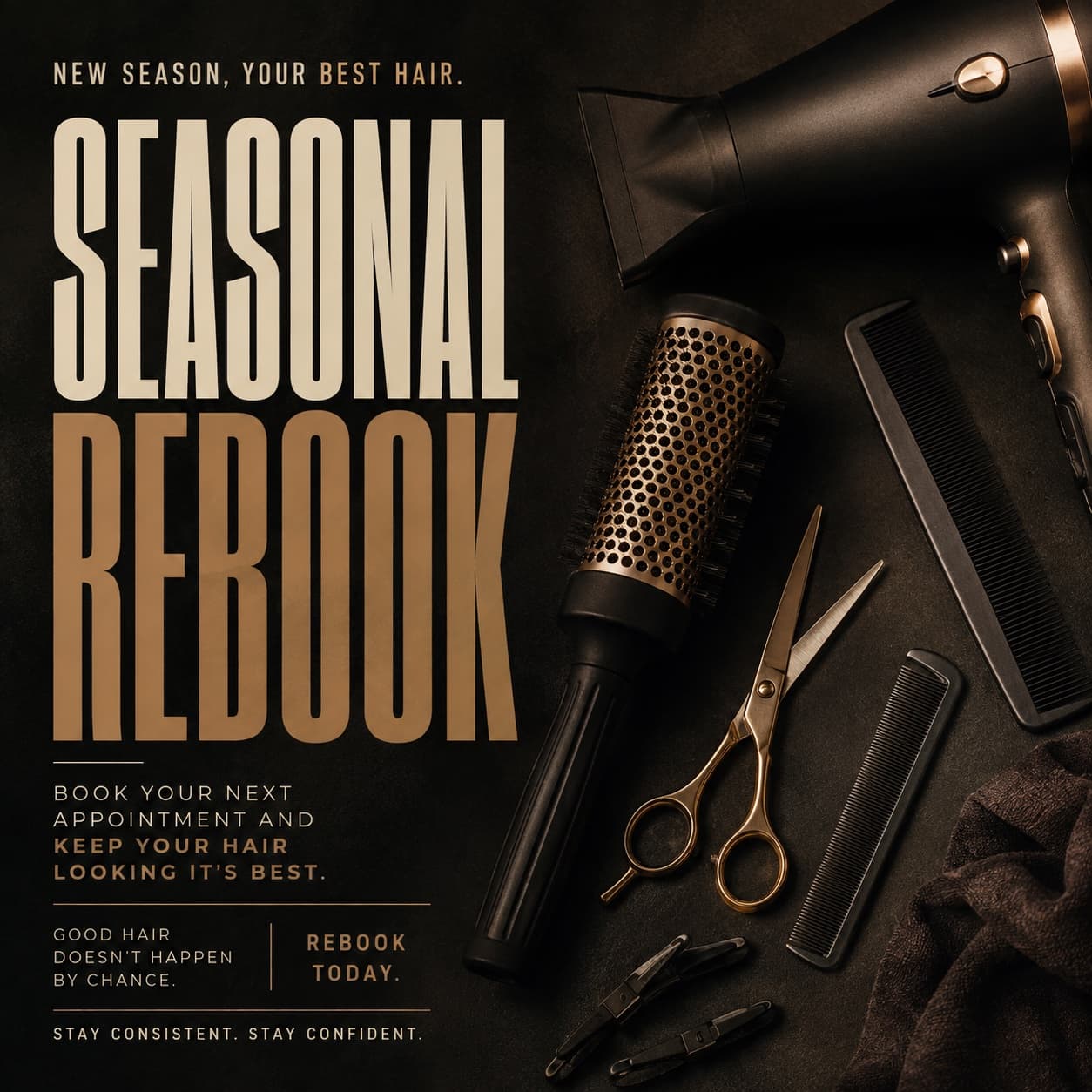 Seasonal rebooking campaign design for a hair salon