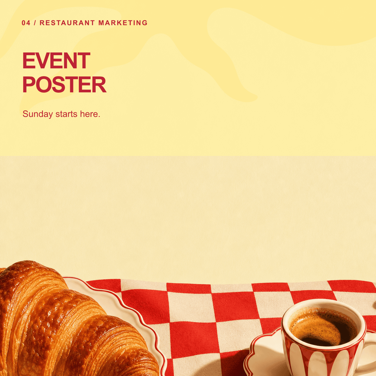 Event poster design for a restaurant evening